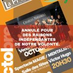 ANNULE : Spectacle MAGIE / MENTALISTE