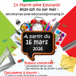 Inscriptions rentrée scolaire 2026/2027